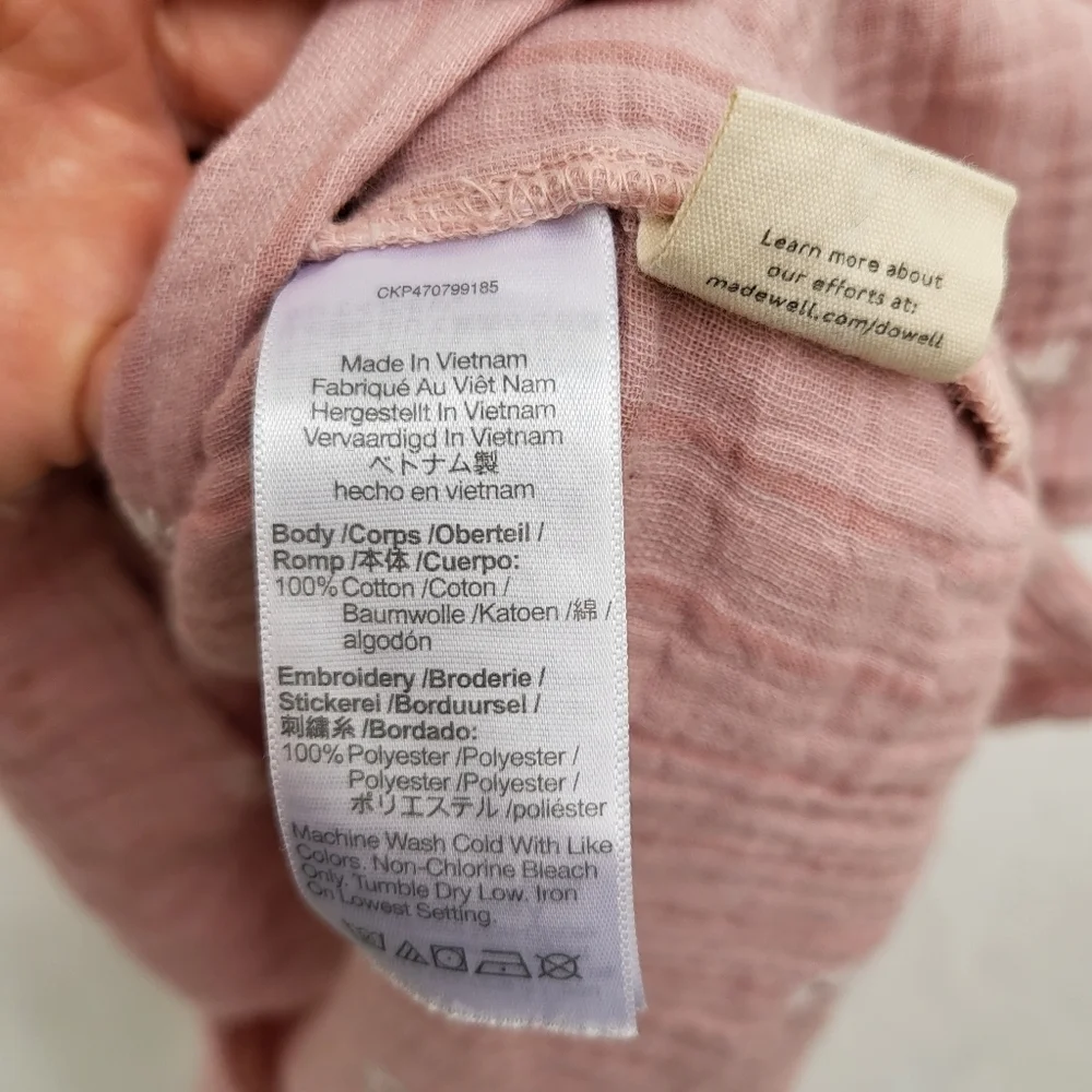 Pink Flowy cotton flower stitched flowy top blouse - Picture 5 of 9